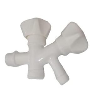 CANILLA LAVARROPAS DOBLE PLASTICA BLANCA