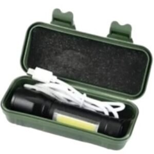 LINTERNA RECARGABLE USB 3 FUNCIONES C/ESTUCHE
