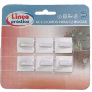 PERCHA MINI AUTOADHESIVA BLISTER X 6 UN.